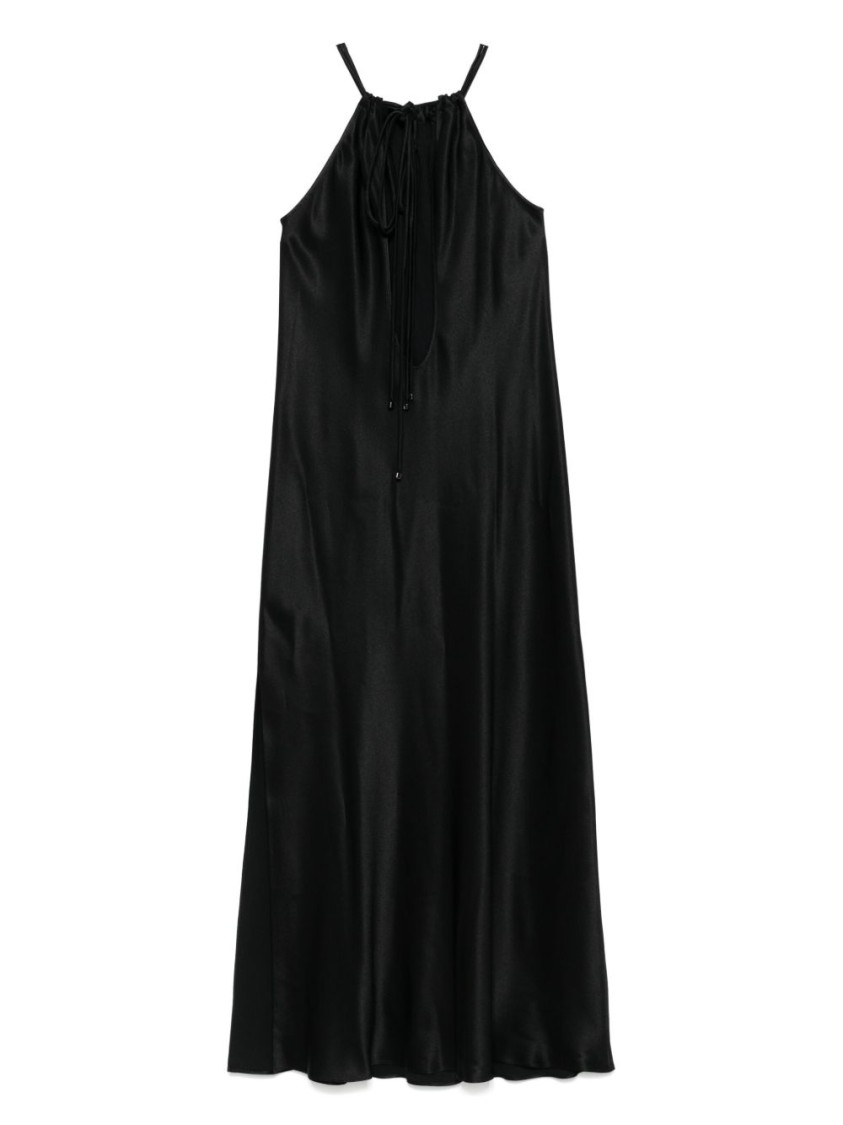 Antonelli Black Silk Blended Midi Dress