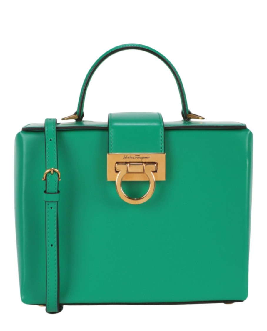 Ferragamo Trifolio Leather Top Handle Bag