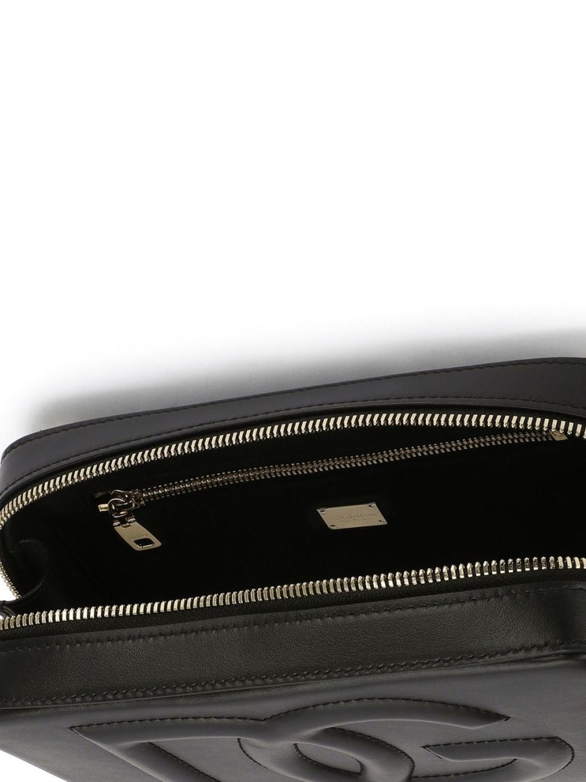 Dolce & Gabbana Embossed-logo Cross-body Bag In Black