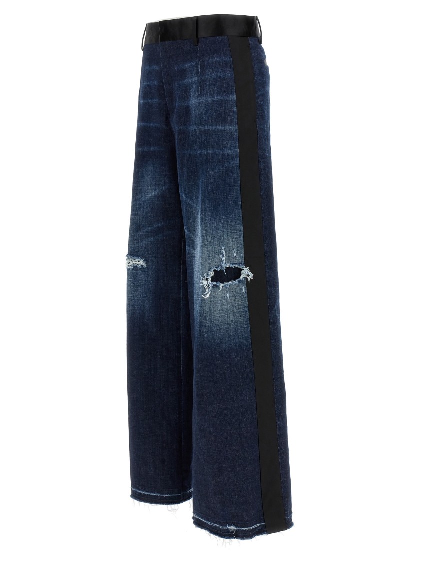 デニム・ジーパン Dsquared2 Tuxedo Jeans With Silk Details Dsquared2 Tuxedo Jeans With Silk Details in Blue | THE LIST