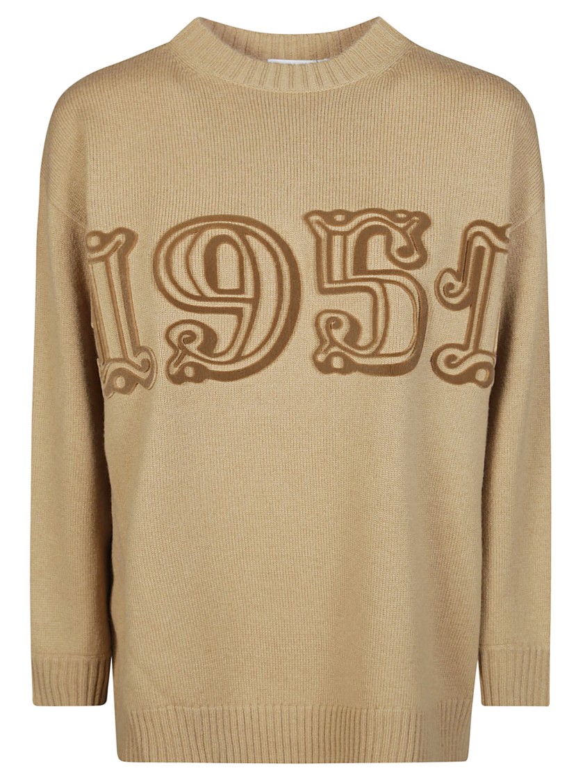 Max Mara Fido Jersey 1951 Sweater In Neutral