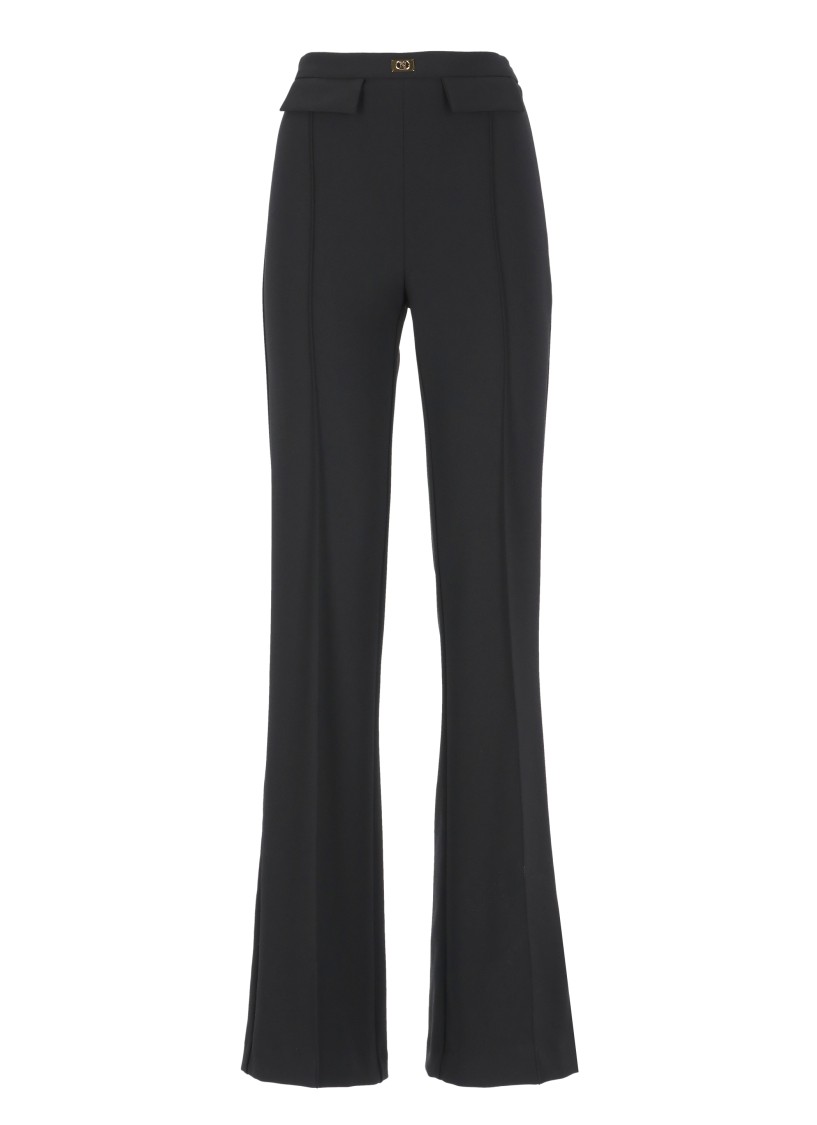 Elisabetta Franchi Tailored Black Crêpe Pants In Black