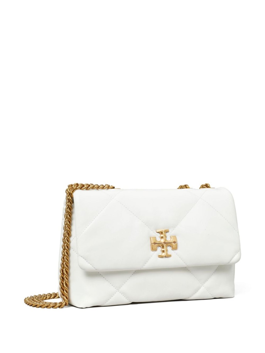Tory Burch Diamond Quilted White Nappa Leather Shoulder Bag