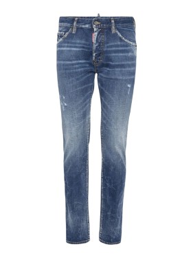 Dsquared2 Dark Blue Cotton Bell Bottom Crop Jeans | THE LIST