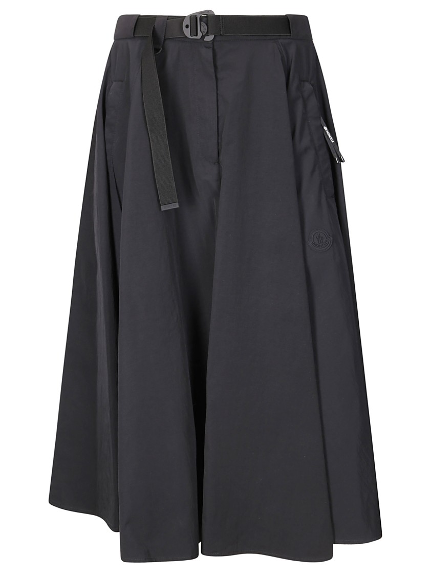 Moncler Flowing Midi Skirt In Black