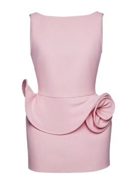 Magda Butrym Wool Dress With 3D Floral Application | THE LIST