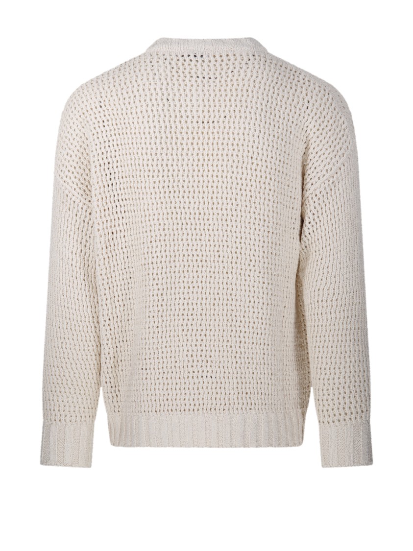 LARDINI LARDINI OPEN-KNIT CARDIGAN WITH TEXTURED PATTERN