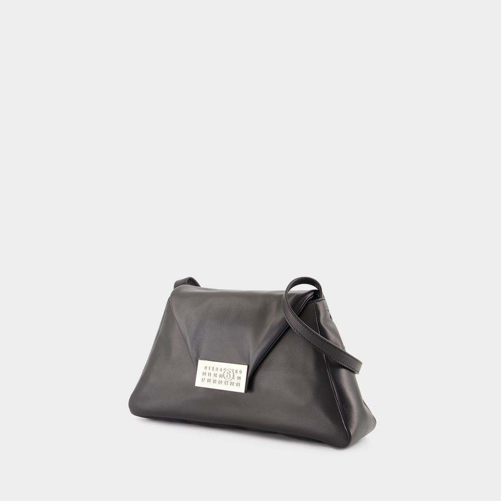 Mm6 Maison Margiela Mm6 By Maison Margiela Numeric Medium Soft Crossbody - Leather - Black In Black