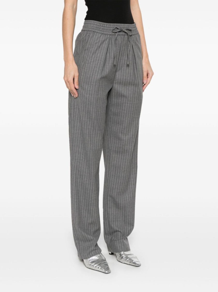 Shop Isabel Marant Charcoal Grey Pinstripe Liska Trousers