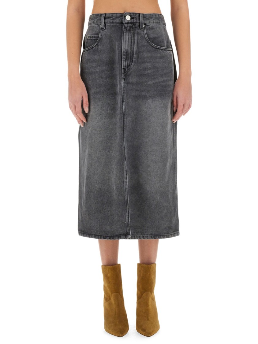Shop Isabel Marant "tilauria" Skirt In Grey