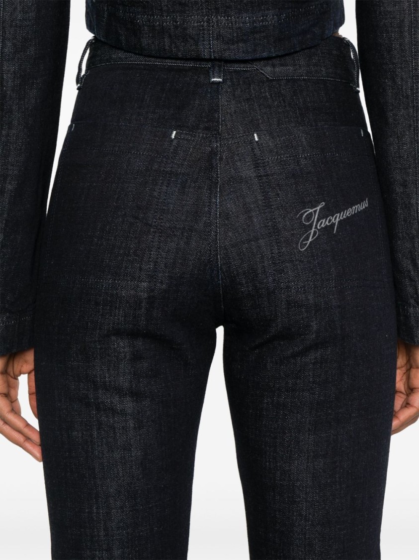 Jacquemus Straight Jeans In Dark Blue Denim