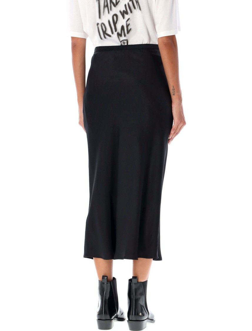 Anine Bing Iron-coloured Silk Skirt Bar In Black