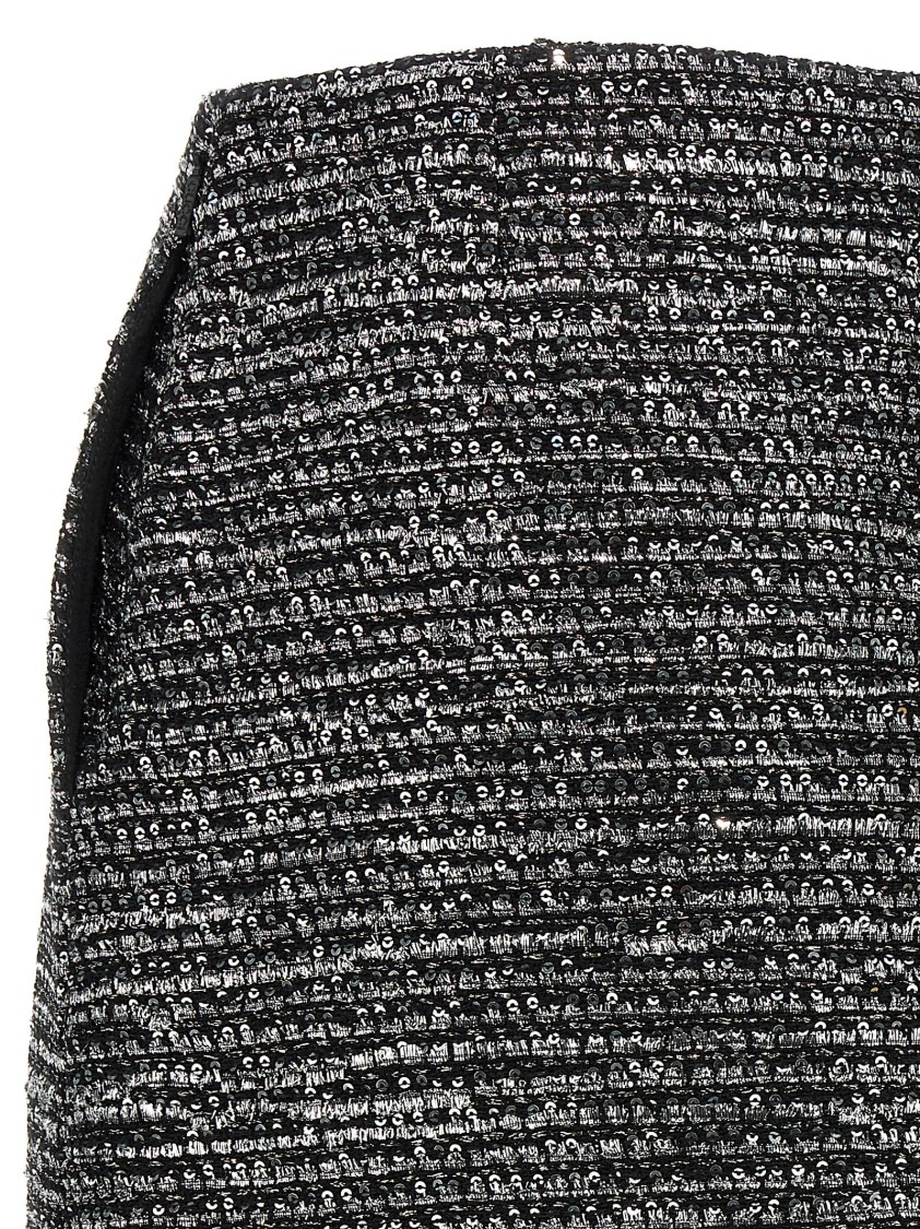 Gucci Lamé Tweed Skirt In Gray
