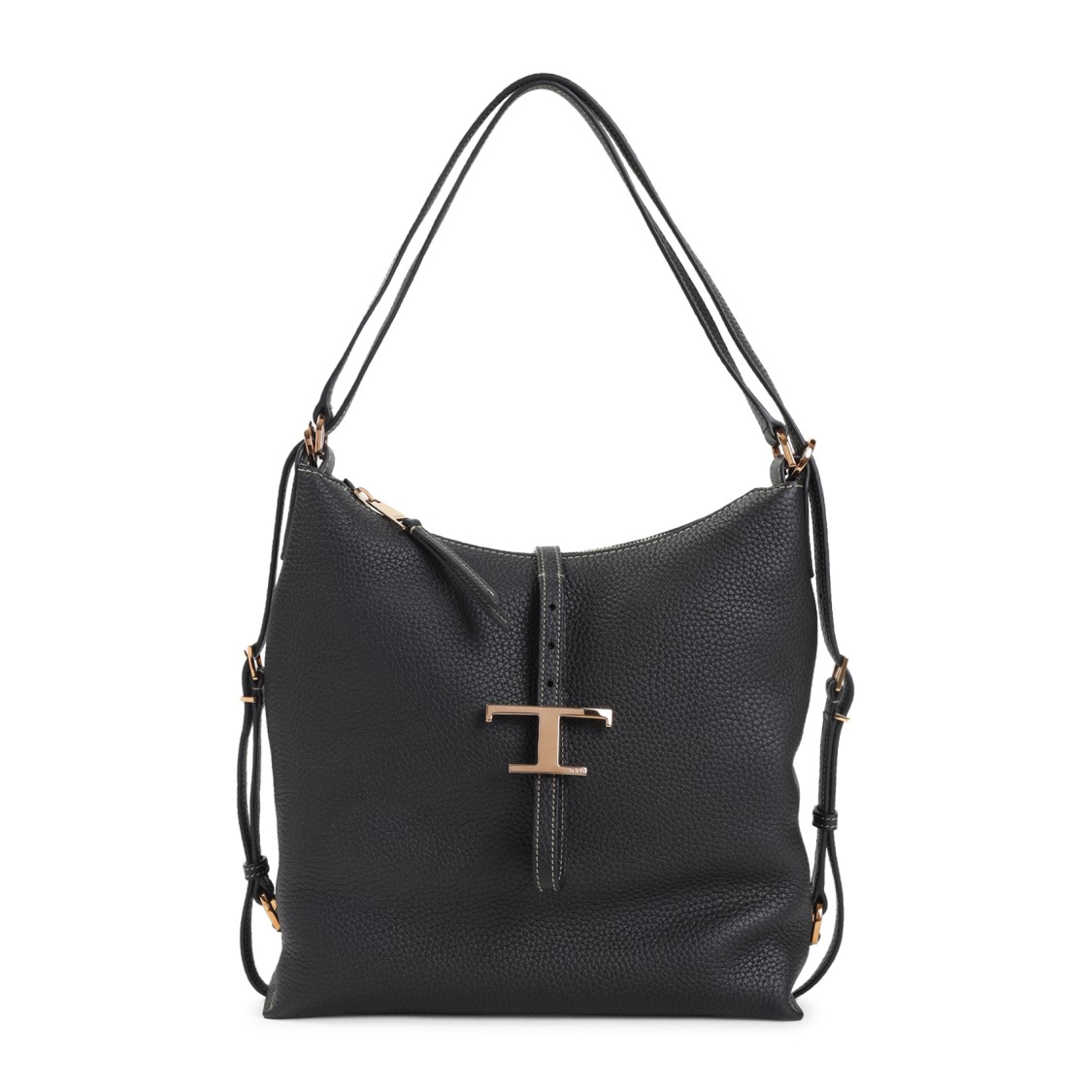 Tod's Black Shoulder Bag With Adjustable Shoulder Strap And Logo Plaque On The Front In Black