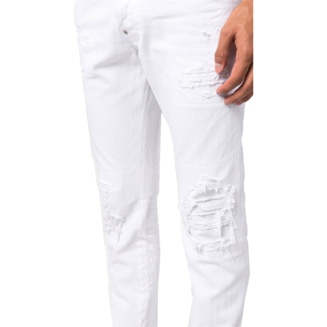 Shop Dsquared2 Ripped Tapered Skinny Cut In White