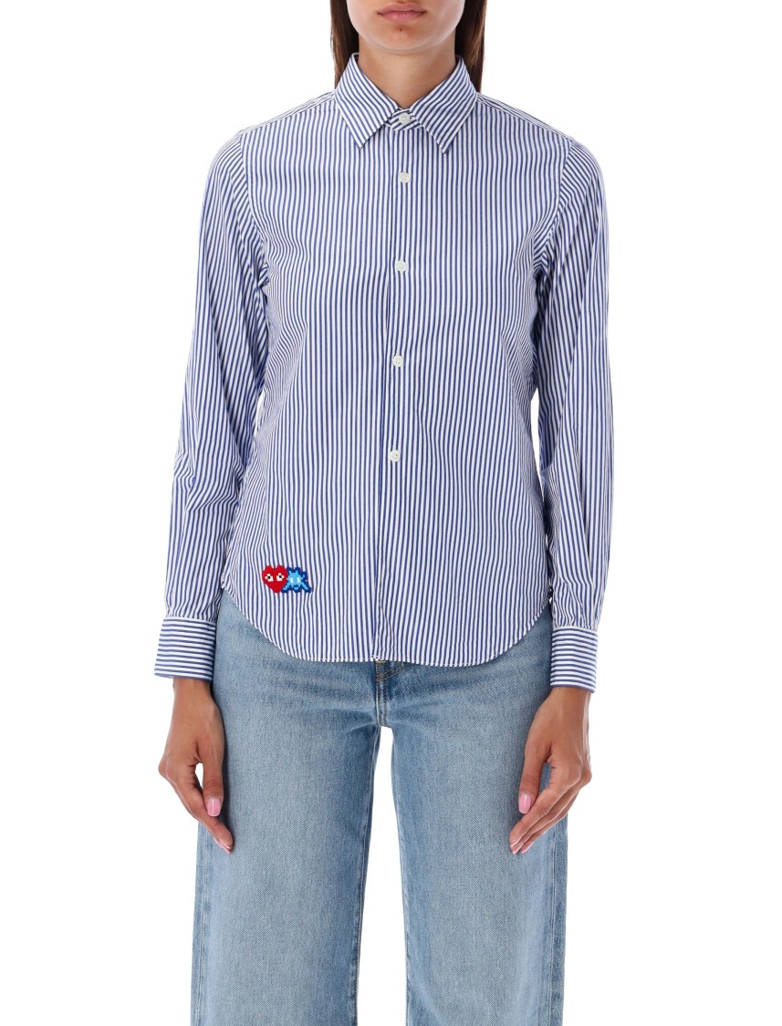 COMME DES GARÇONS COMME DES GARÇONS PIXEL SHIRT WITH STRIPED TRIM 