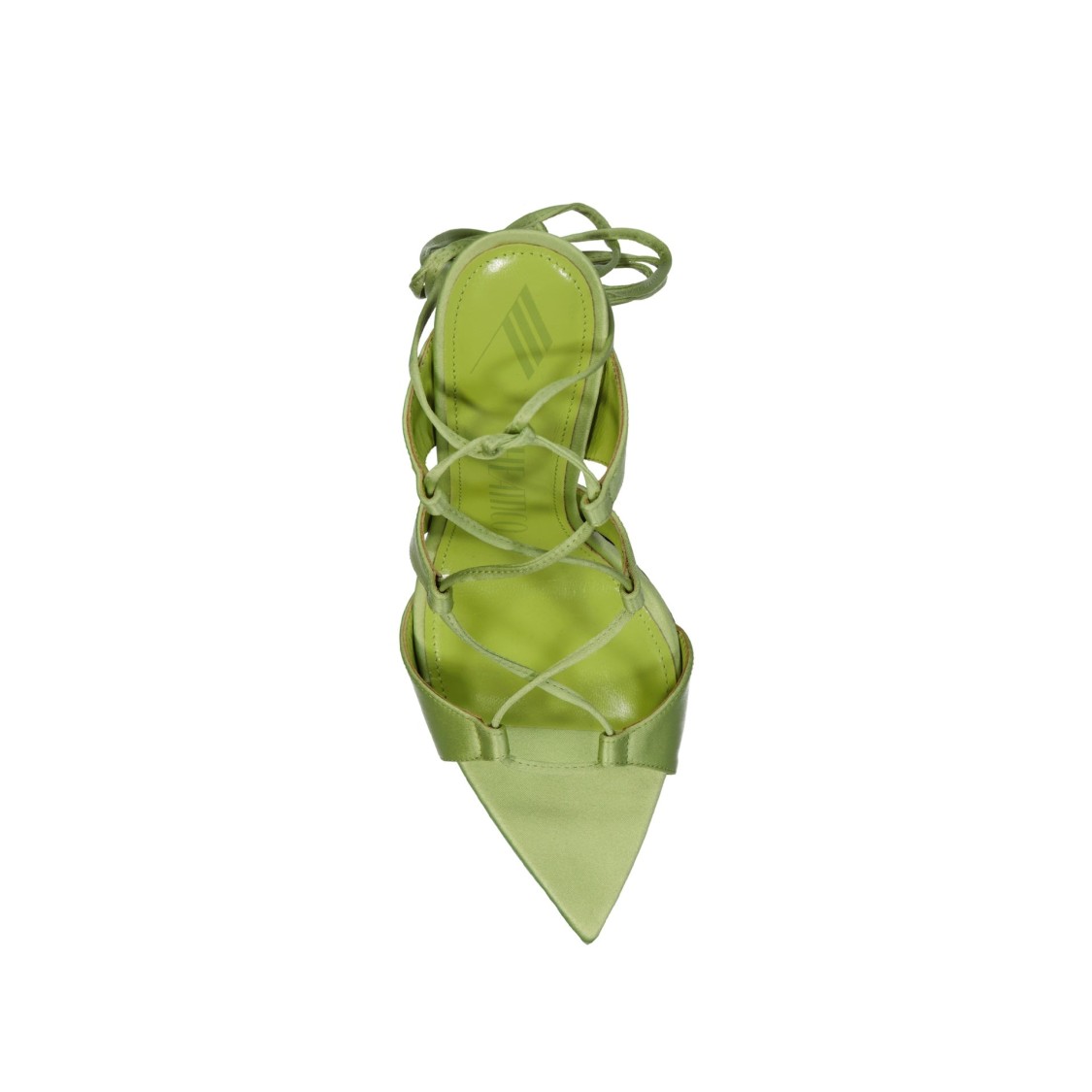 Attico The  Reneè Satin Sandals In Neutral