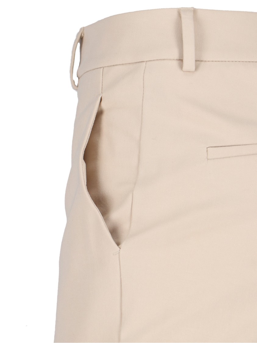 Shop Incotex Beige Cotton Straight-leg Trousers With Tailored Finish In Neutrals