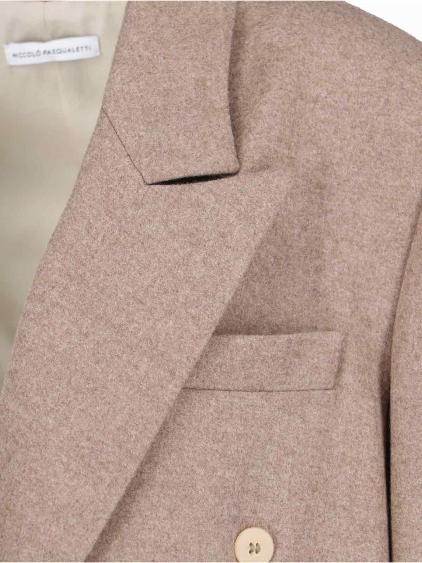NICCOLÒ PASQUALETTI NICCOLÒ PASQUALETTI DOUBLE-BREASTED BLAZER IN BEIGE VIRGIN WOOL