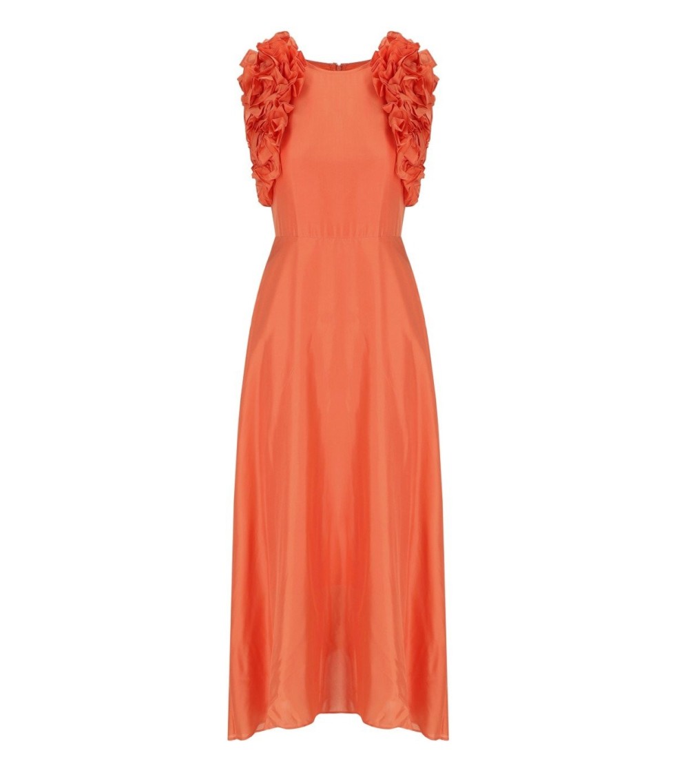 ESSENTIEL ANTWERP ESSENTIEL ANTWERP HEXICO CORAL MIDI DRESS