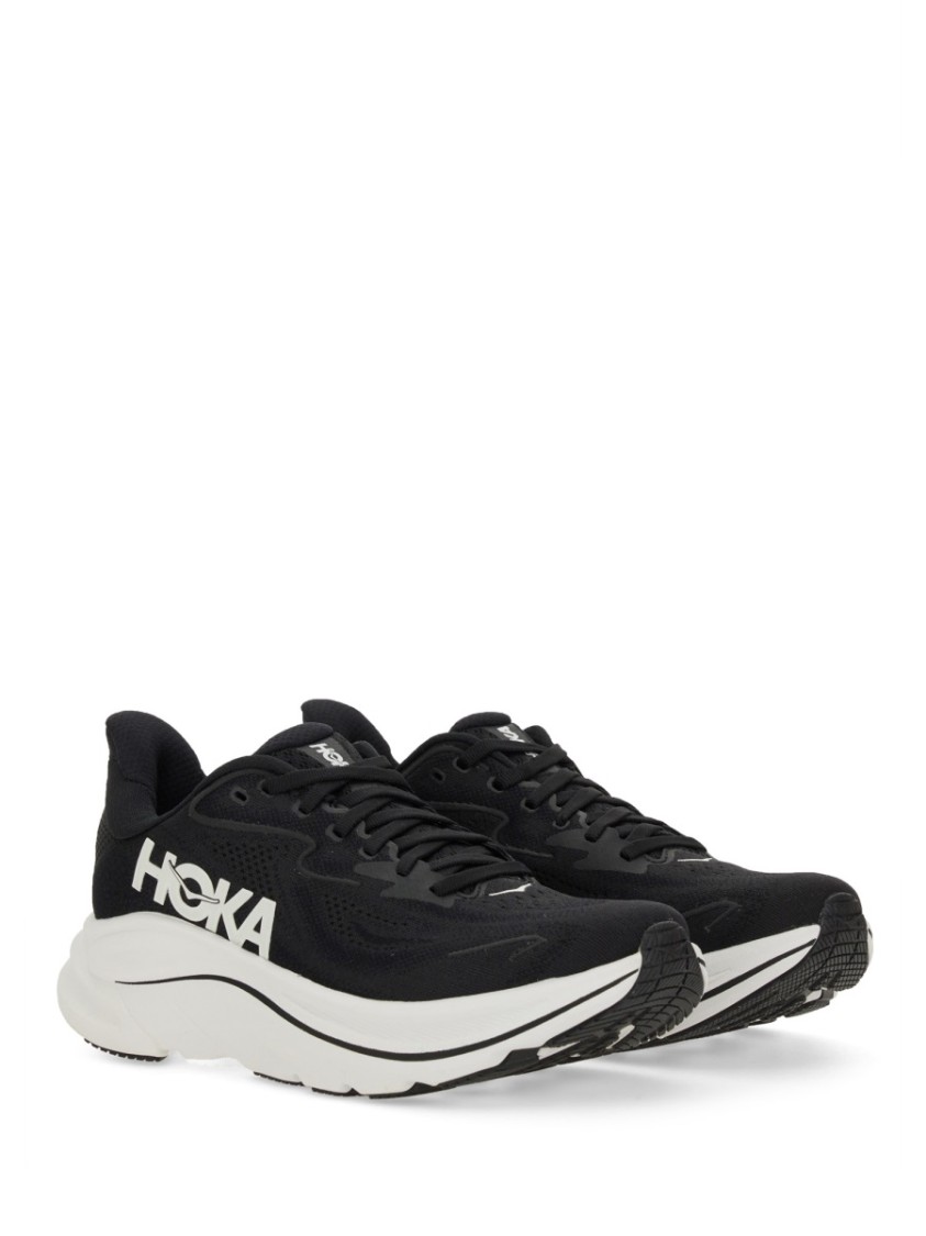 Hoka Men's Clifton 10 Sneakers In Black White
