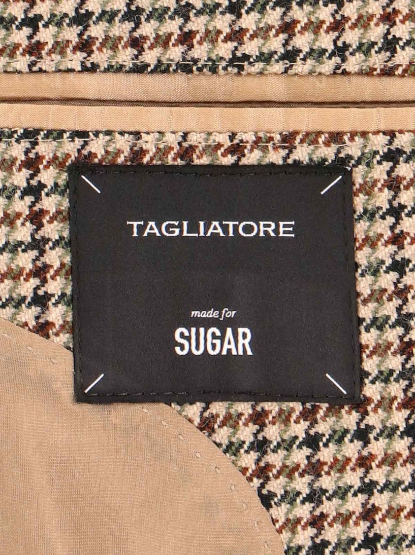 Shop Tagliatore Brown Houndstooth Blazer In Black