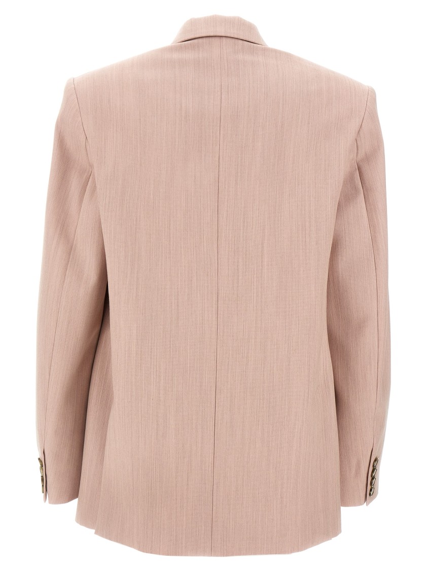 Stella Mccartney Double-breasted Wool Blazer With Peak Lapels In Pink