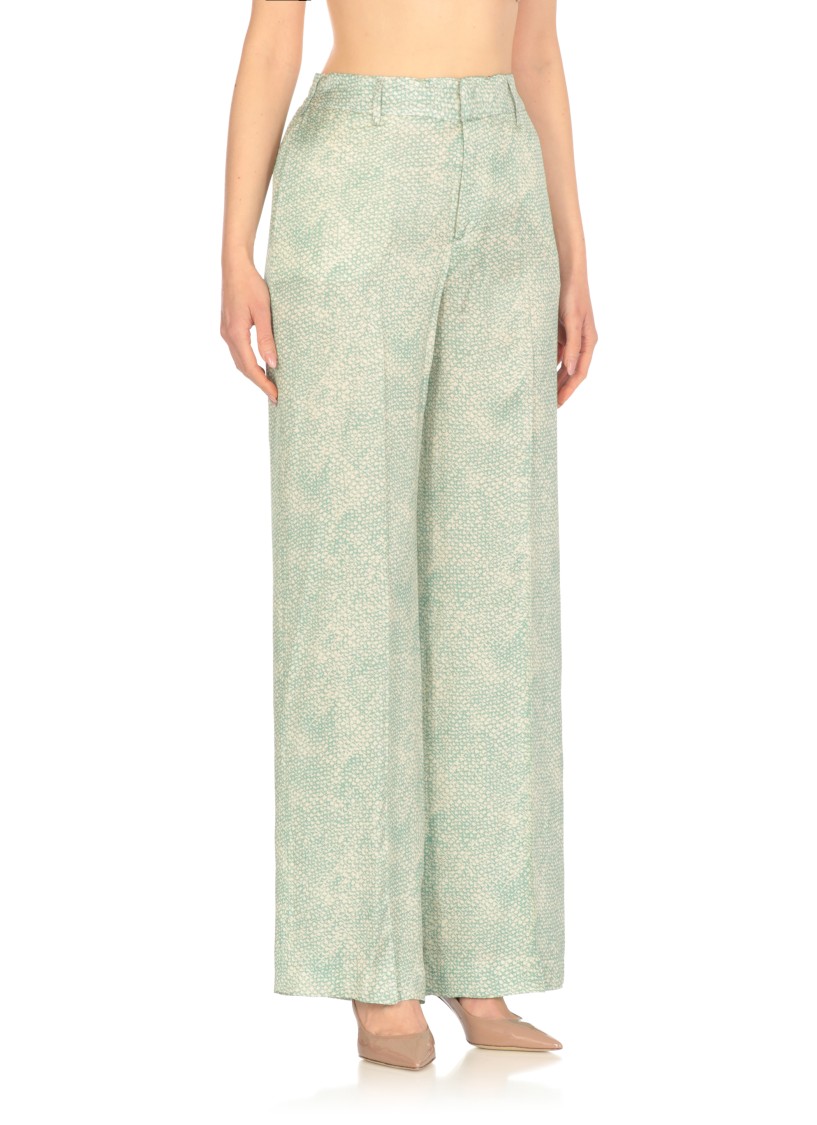 Shop Pt Torino Green Viscose Palazzo Pants