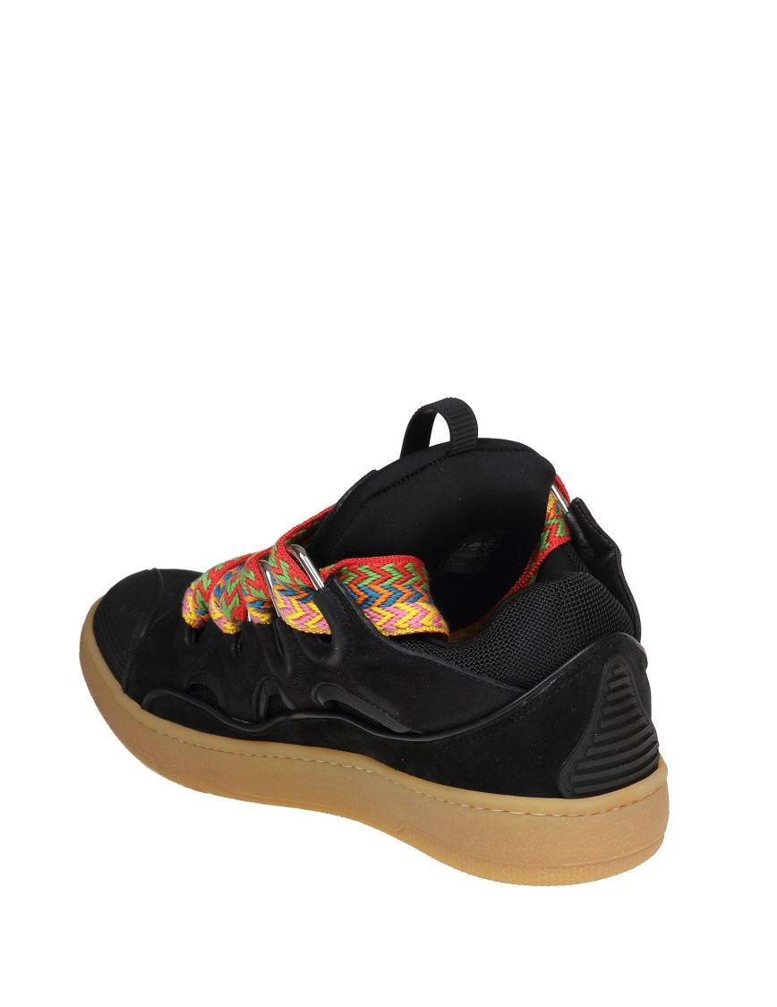 Shop Lanvin Curb Sneakers In Leather And Suede