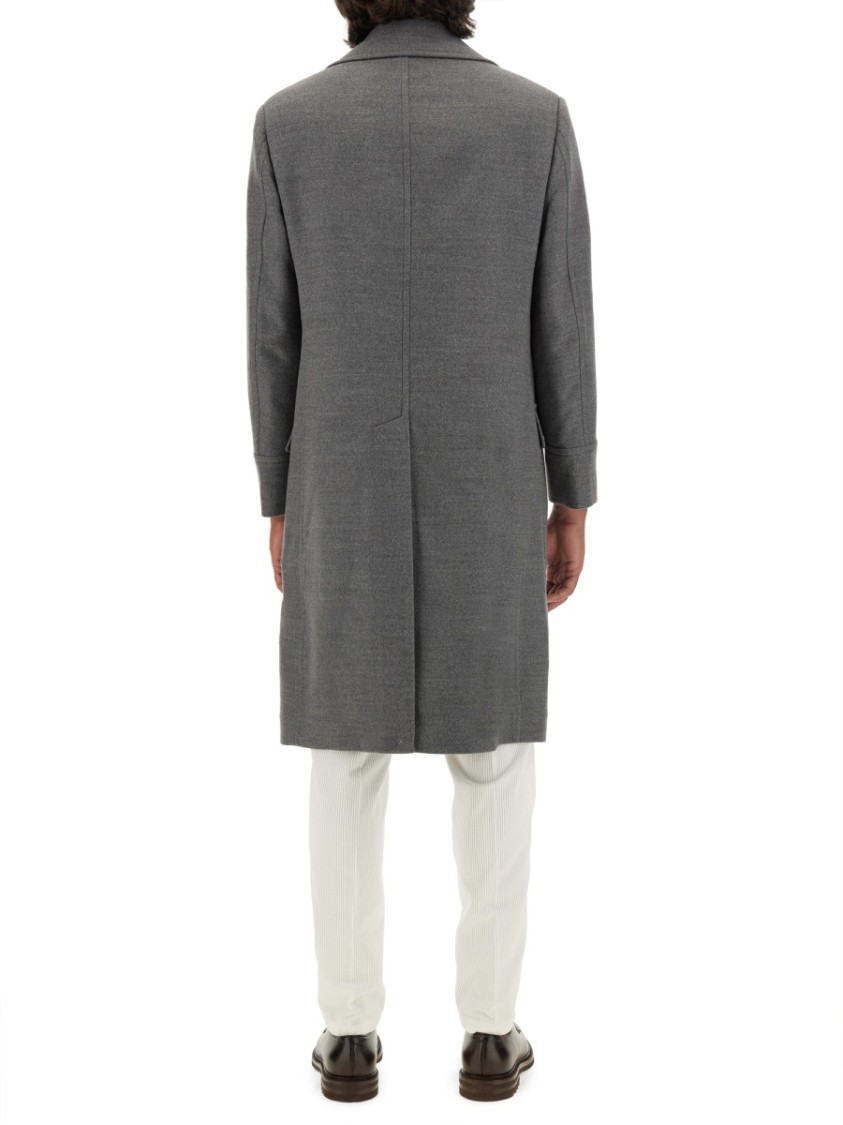 Brunello Cucinelli Men Double-breasted Coat In Grey
