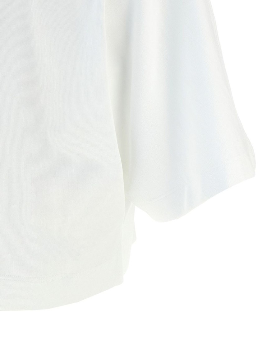 Pinko Short-sleeved Crop Top With Padded Shoulders