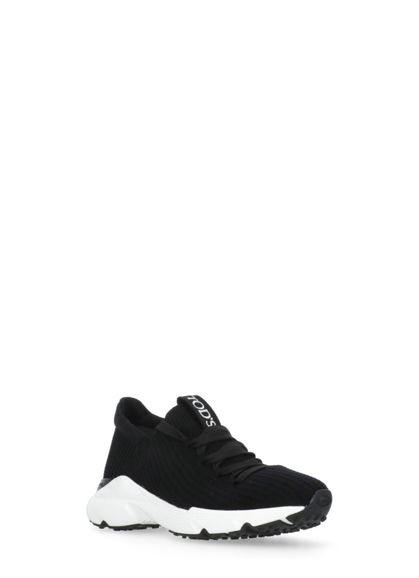 Shop Tod's Black Fabric Sneakers