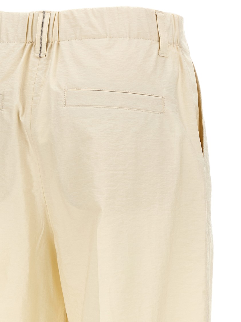 Brunello Cucinelli Wide-leg Trousers With Stretched Pleat In Multi
