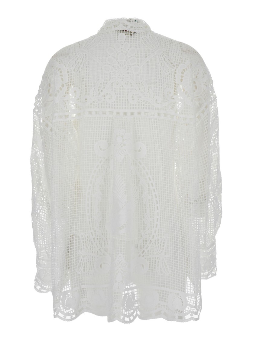 Shop Farm Rio Swan Lake Guipure Off-white Shirt