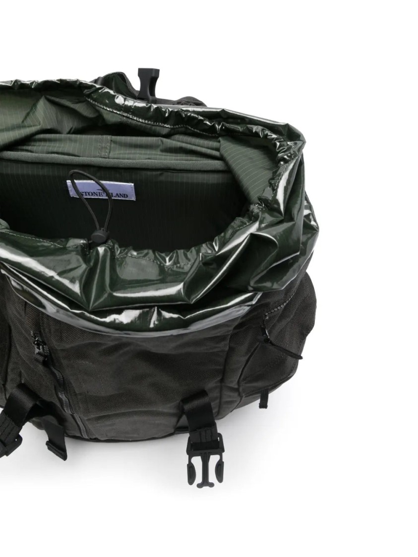 STONE ISLAND STONE ISLAND FOLDOVER-TOP CANVAS BACKPACK