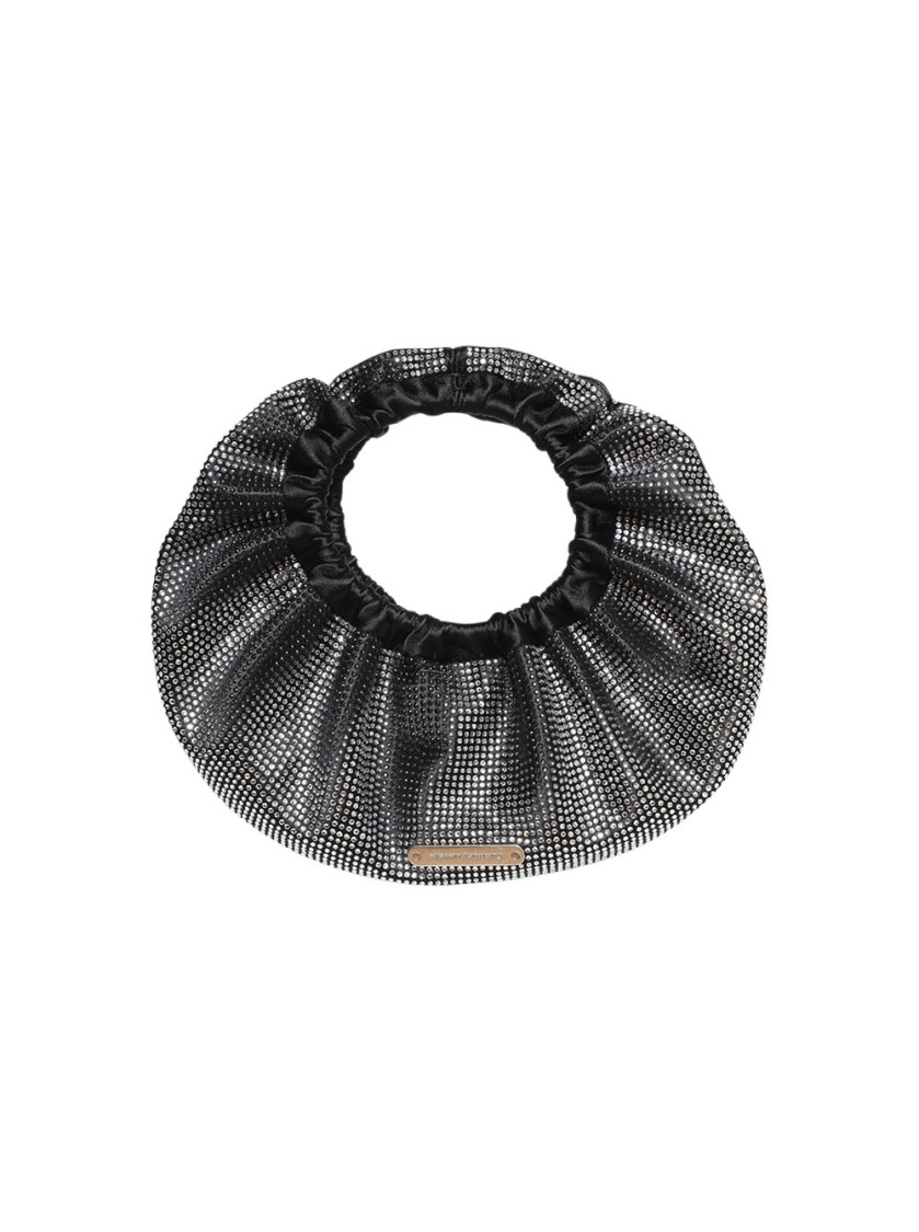 Alexander Wang Crescent Mini Bag In Distressed Crystal Hotfix