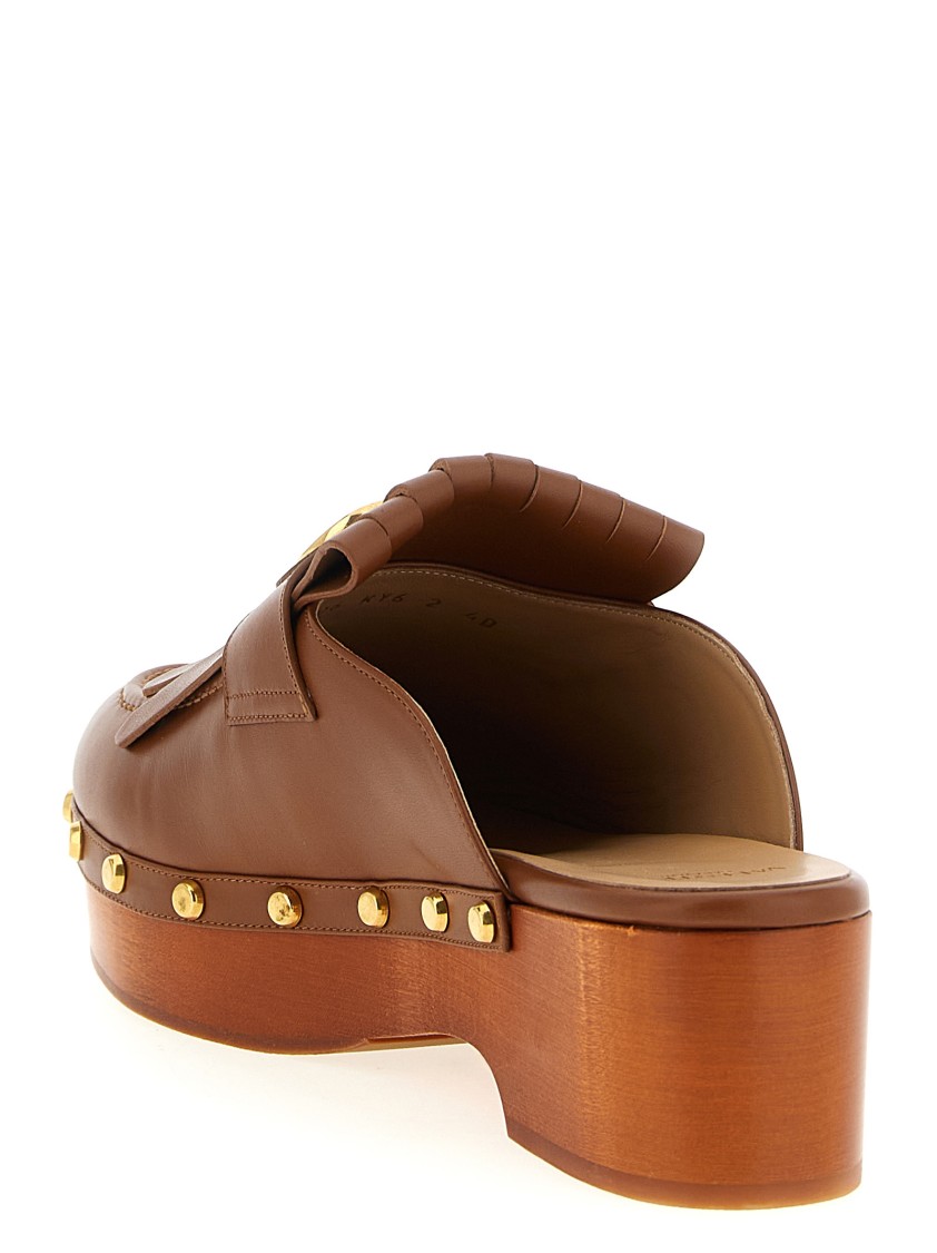 Valentino Vlogo Leather Kiltie Mule Clogs