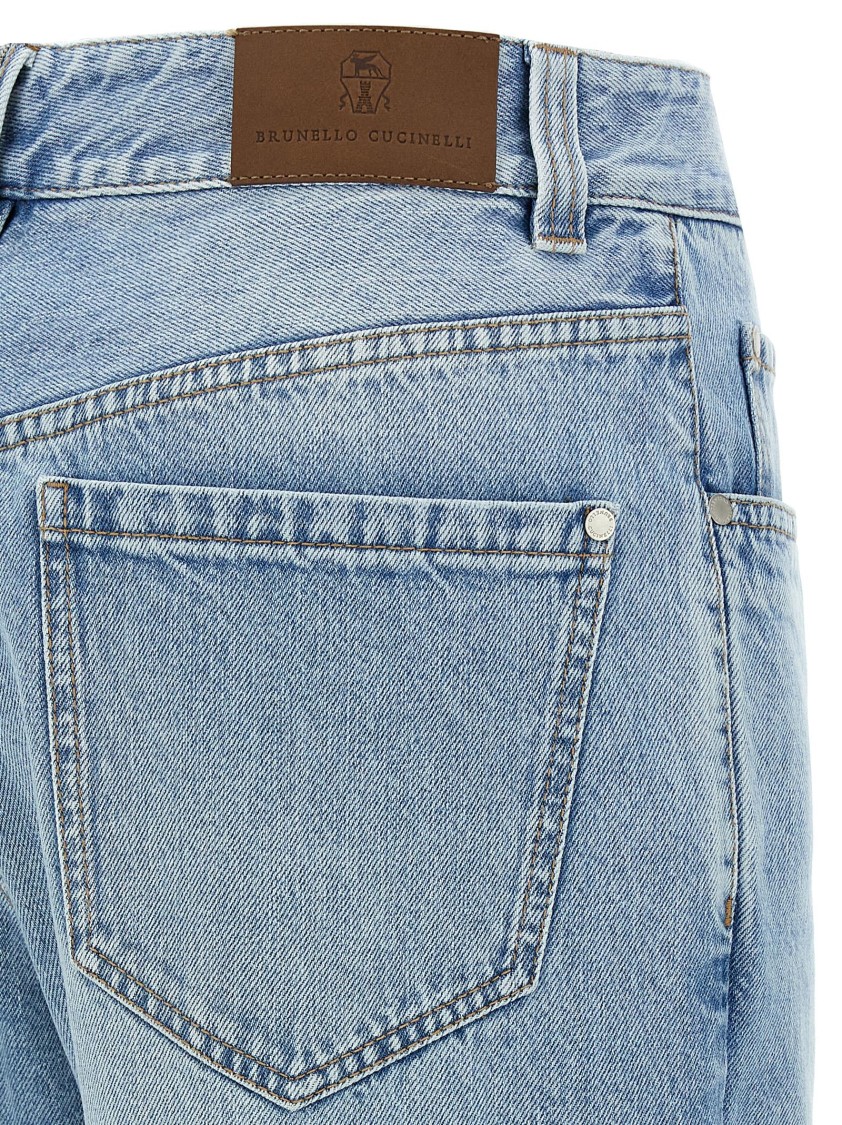 Brunello Cucinelli Delavé Cotton Denim Jeans In Blue