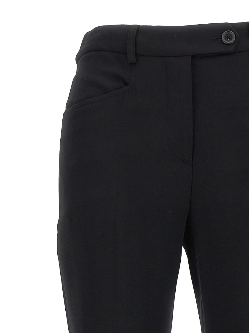 Moschino Straight-leg Pants With Front Pleat In Stretch Viscose In Black