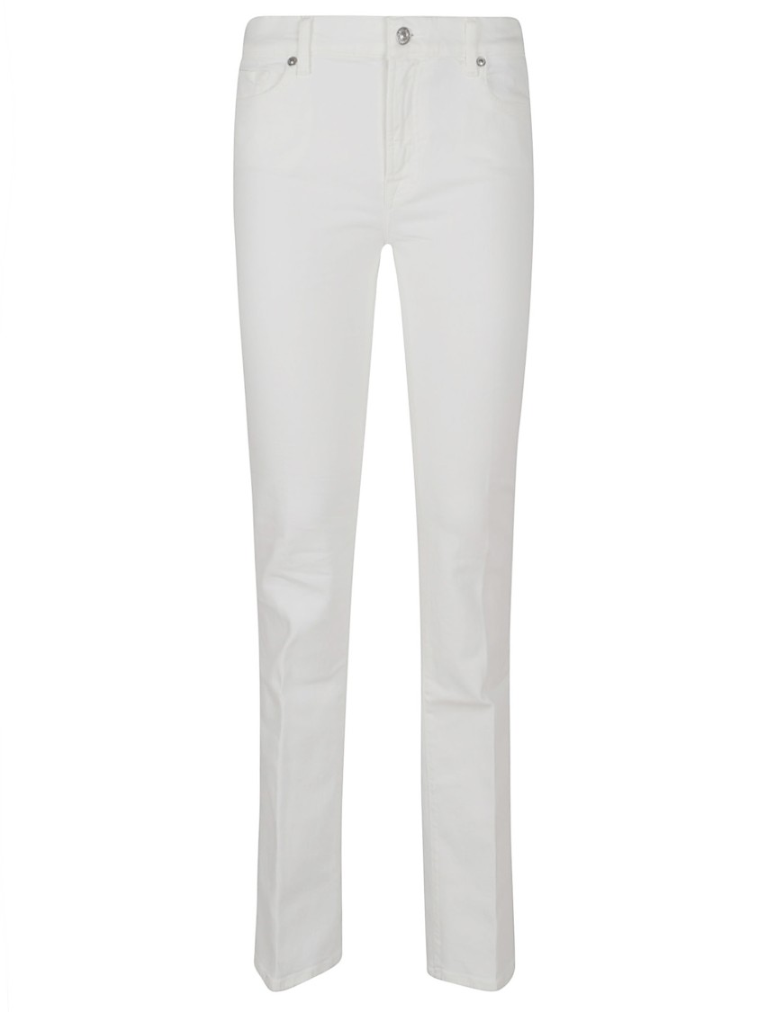 7 FOR ALL MANKIND 7 FOR ALL MANKIND FLARED WHITE STRETCH COTTON JEANS