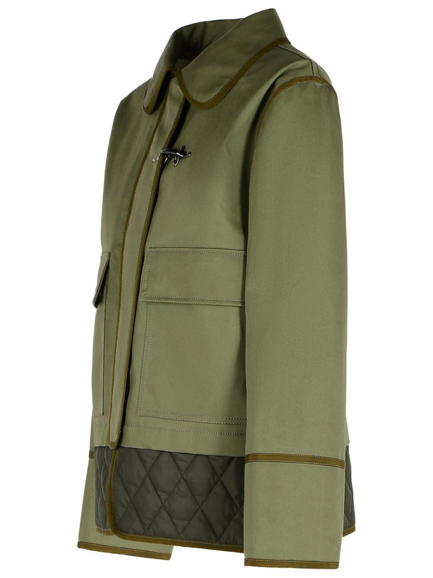Fay Green Cotton Blend Jacket In Green