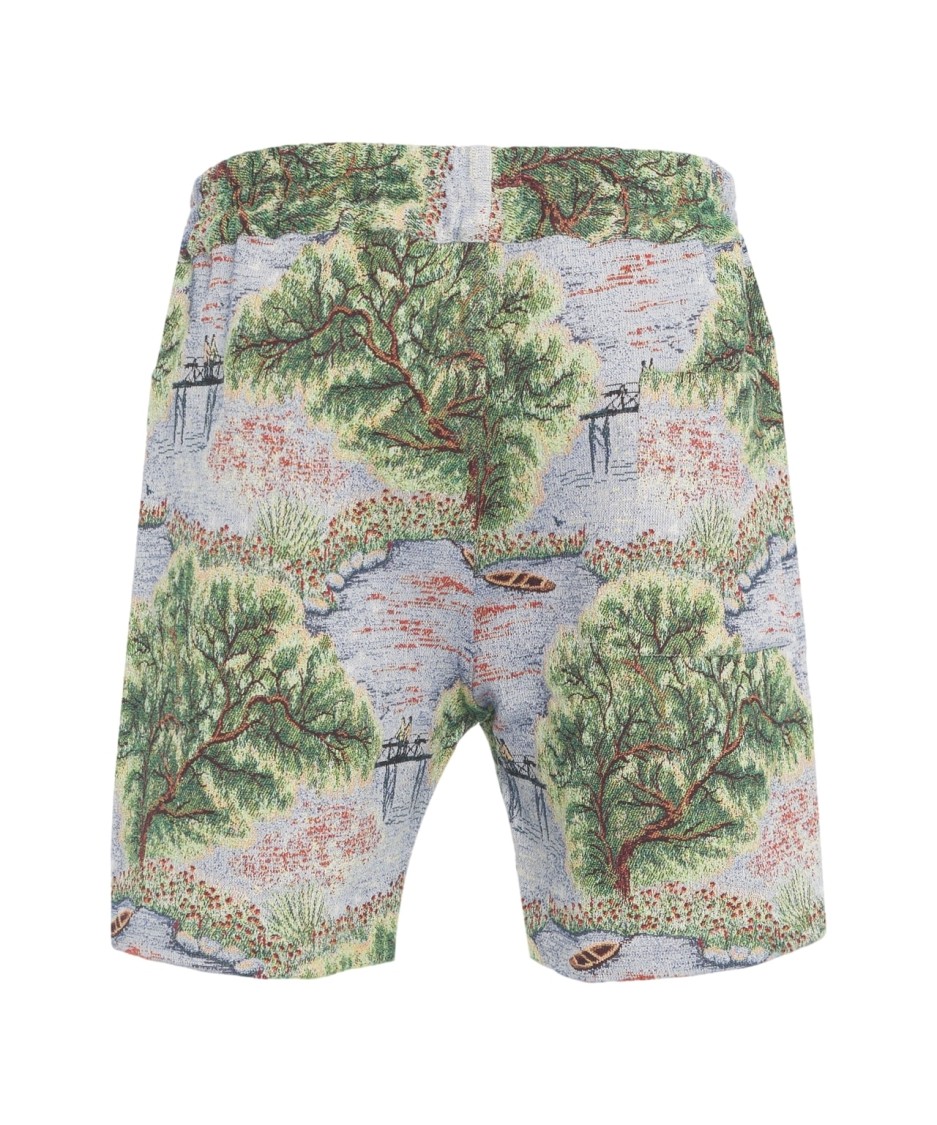 Shop Portuguese Jacquard Shorts With Drawstring Waistband In Multicolor