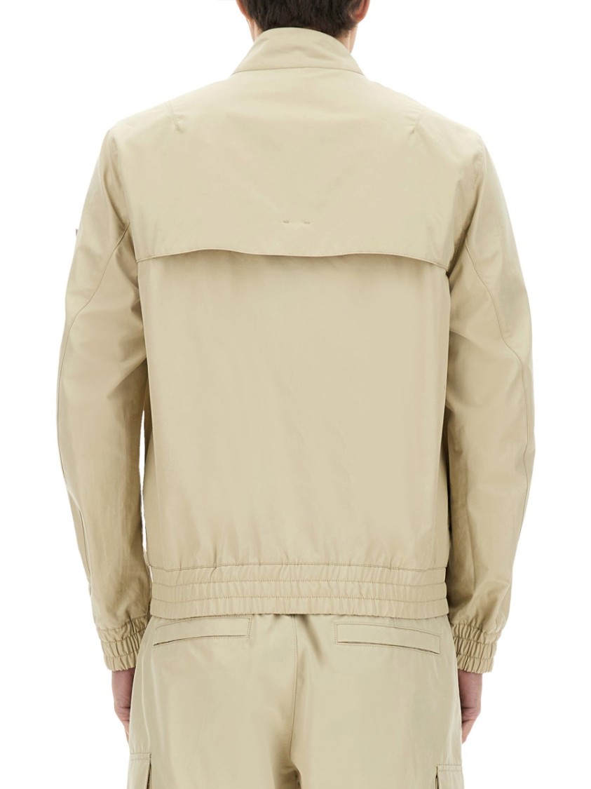 Stone Island Bomber Collared Elasticated Cuffs In Neutrals