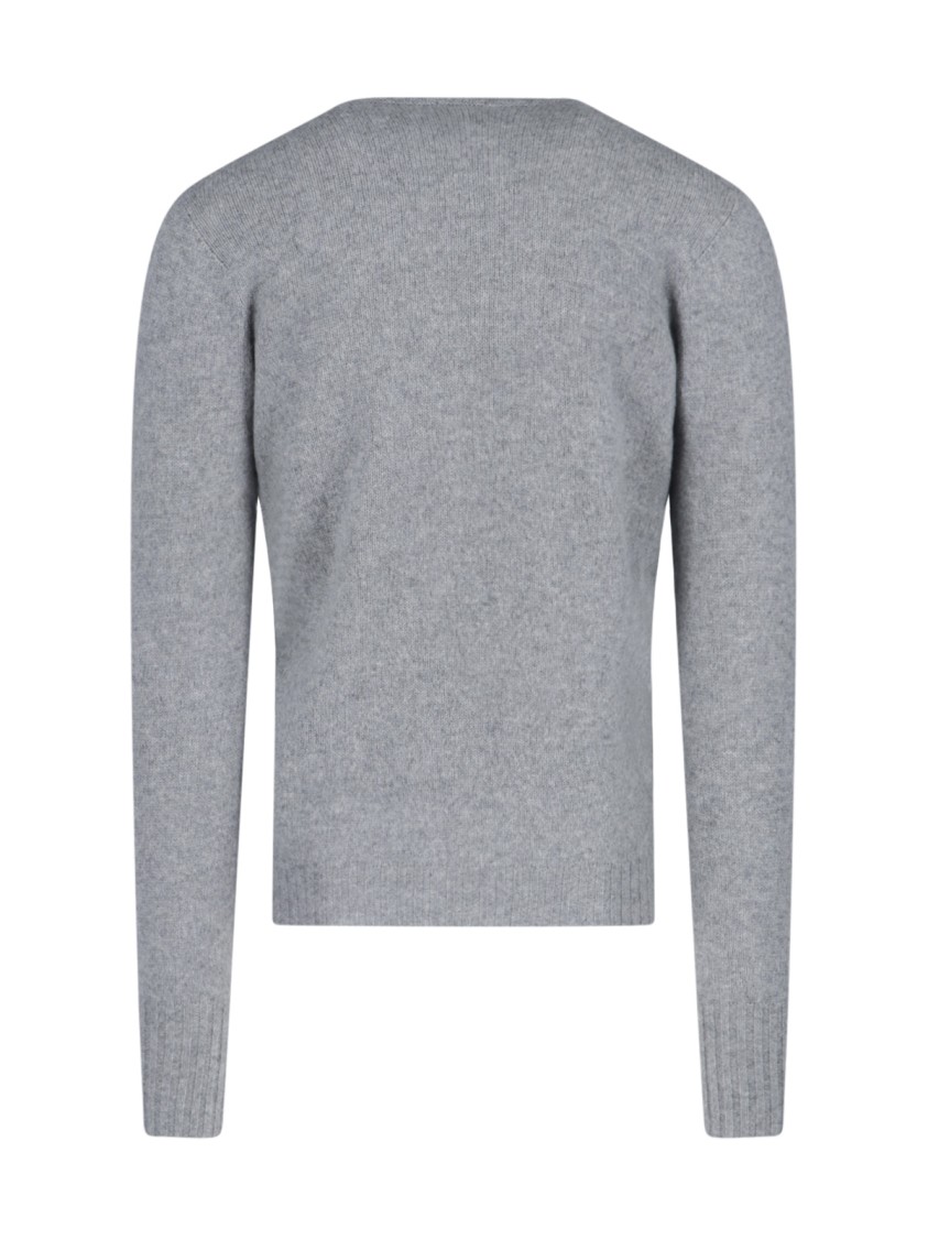 Drumohr Ribbed Crewneck Sweater Soft Texture In Grey