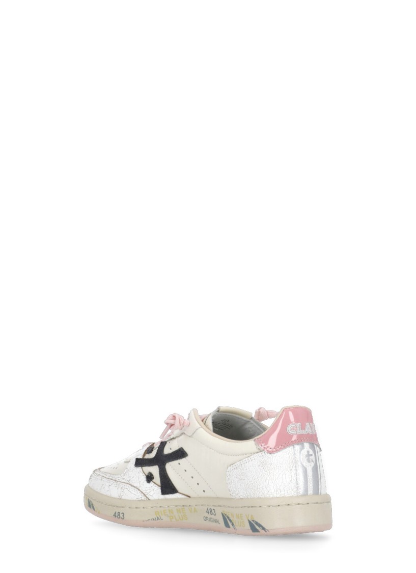 Shop Premiata Ivory Istrice Leather Sneakers