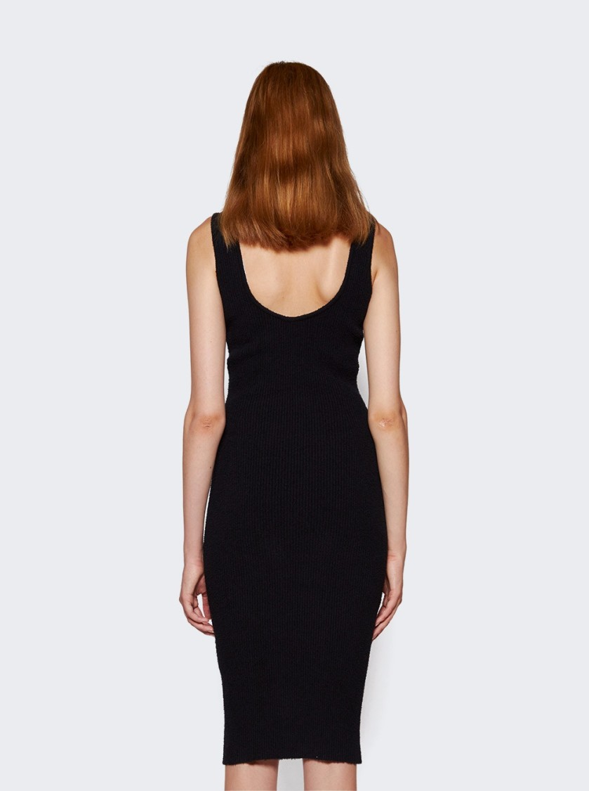 Wardrobe.nyc Textured Ribbed Knit Midi Dress With Square