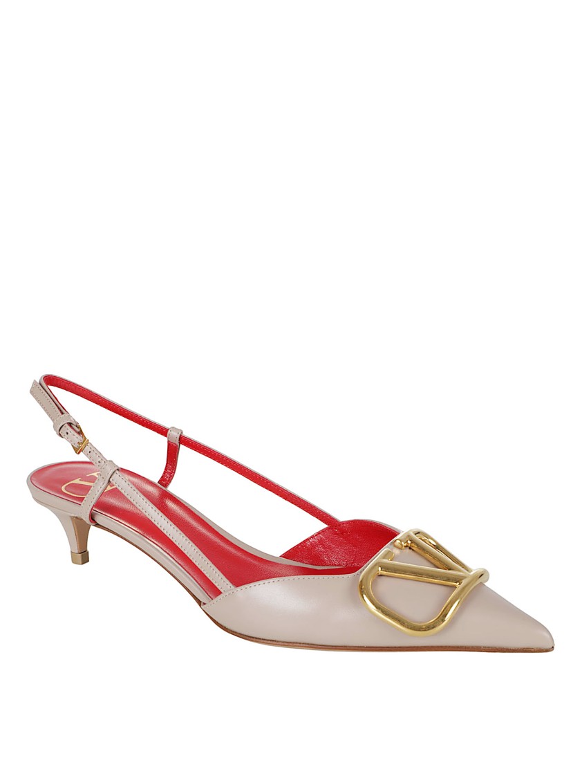 Valentino Garavani Slingback Heels With Pointed Toe In Pink