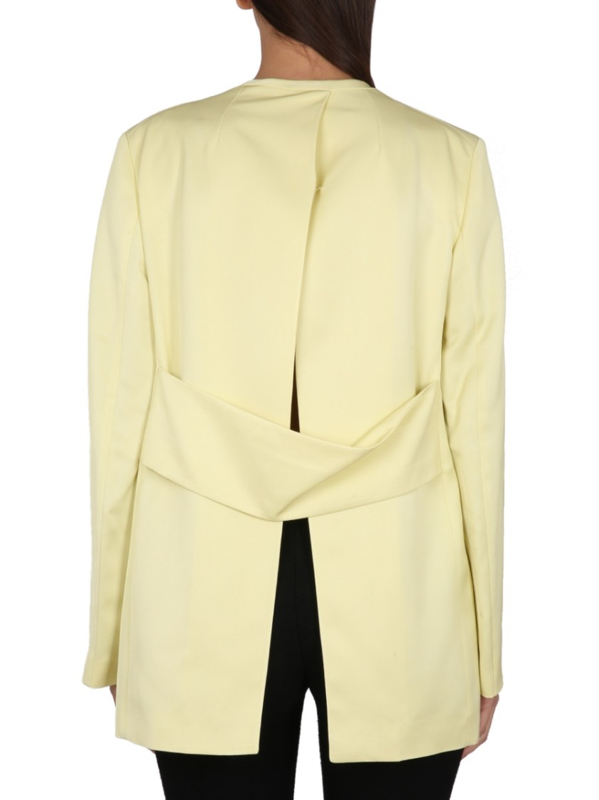 Jil Sander V-neck Jacket With Concealed Closure In Yellow