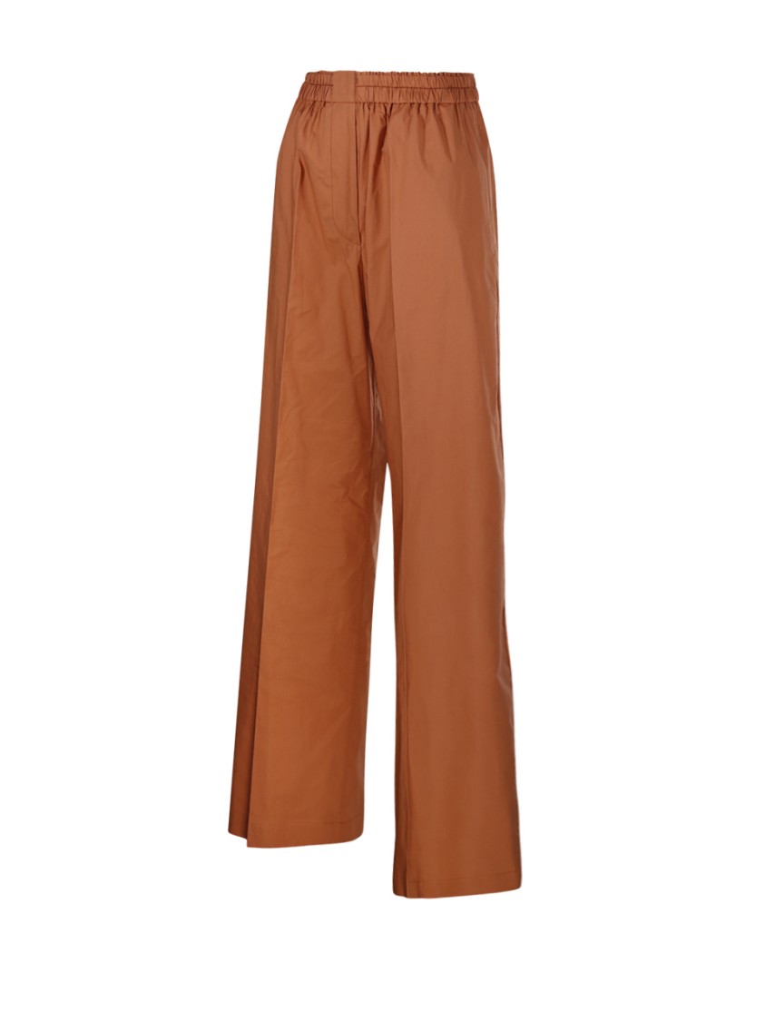 Shop Forte Forte Elasticated Straight Pant In Brown