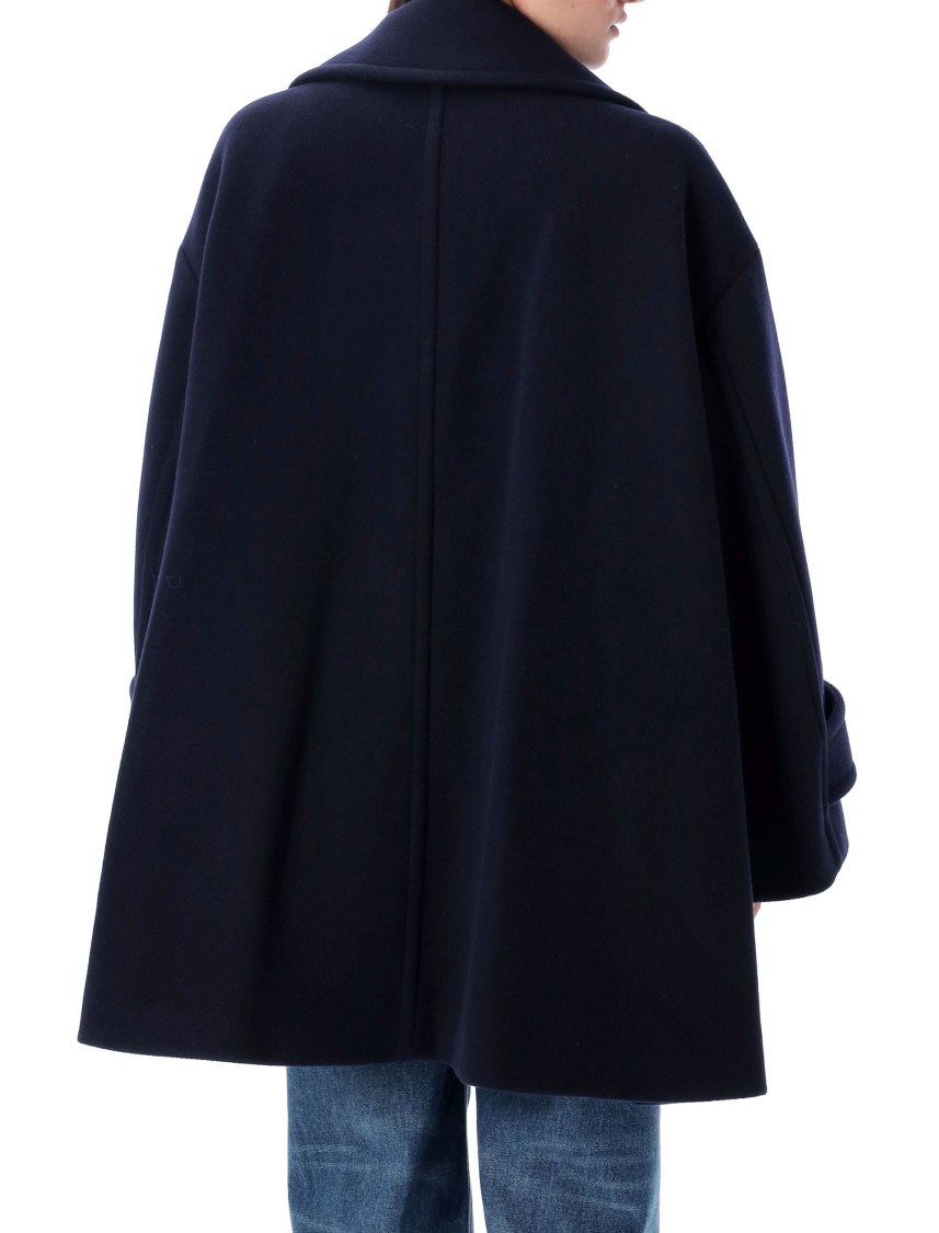 Chloé Oversize Double-breasted Wool Coat In Black
